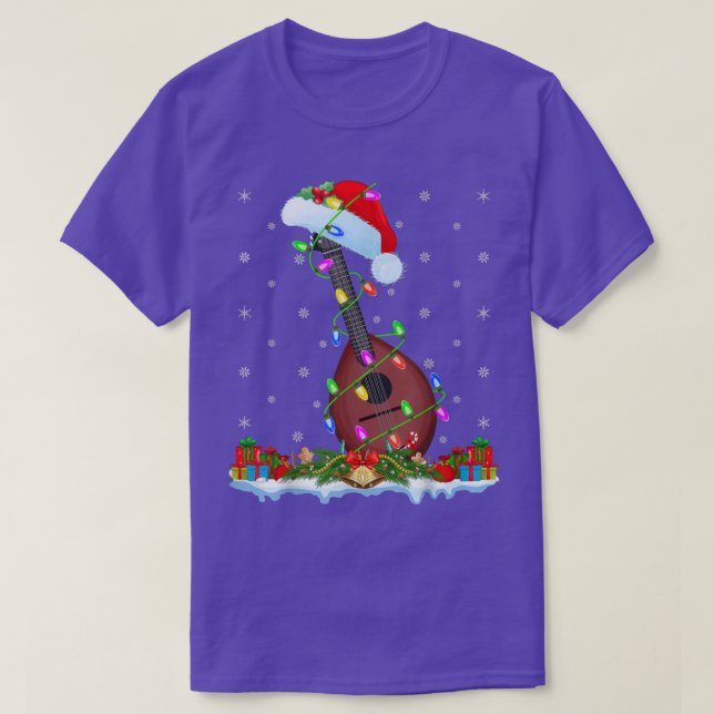 Camiseta Mandolin Music Lover Matching Santa Hat Mandolin C (Diseño del anverso)