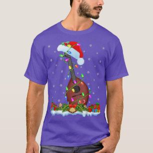 Camiseta Mandolin Music Lover Matching Santa Hat Mandolin C