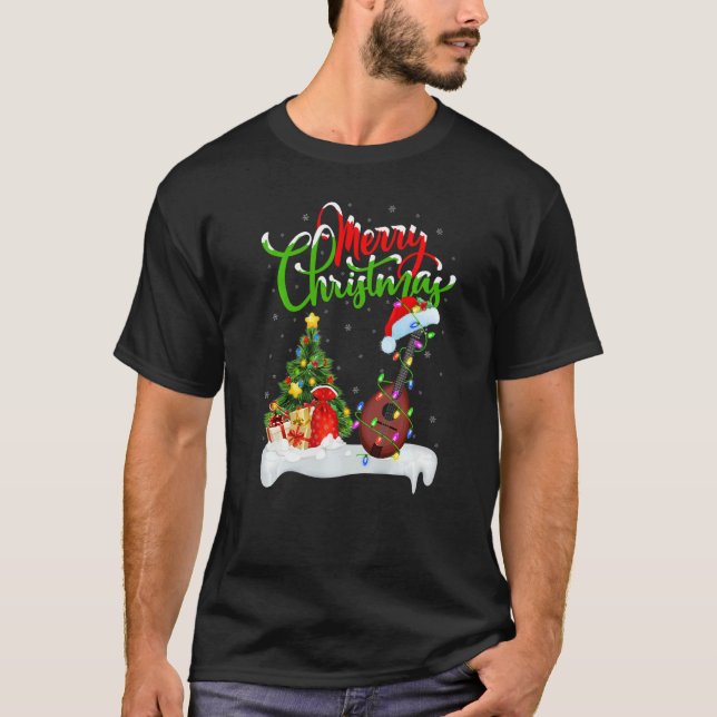 Camiseta Mandolin Music  Xmas Decorations Mandolin Christma (Anverso)