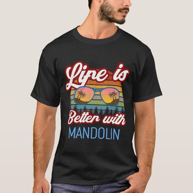 Camiseta Mandolin Retro Sunset con Mandolin (Anverso)
