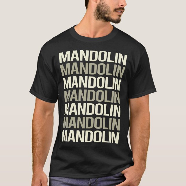 Camiseta Mandolina de texto blanco (Anverso)