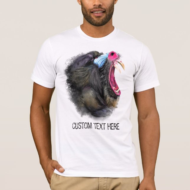 Camiseta Mandrill de la colección de dibujos para animales  (Anverso)