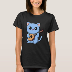 Camiseta Mandrolinista de gato tocando mandolina gatito mús