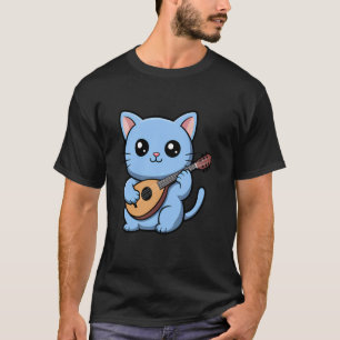 Camiseta Mandrolinista de gato tocando mandolina gatito mús