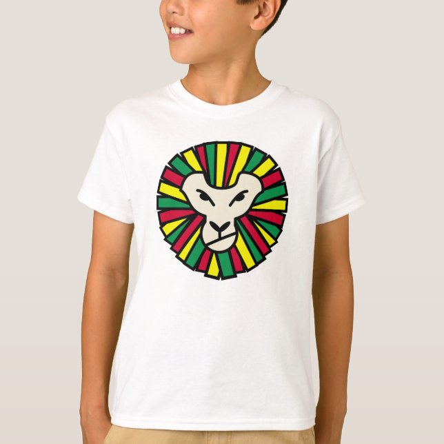 Camiseta Mane de color Rastafari de león (Anverso)