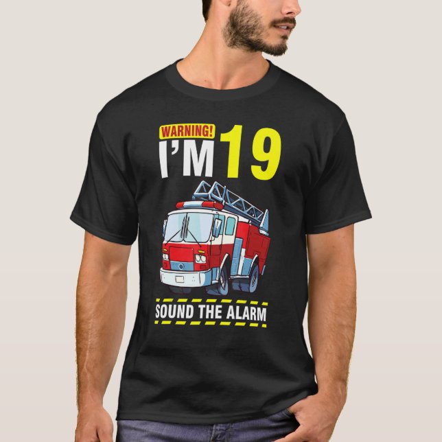 Camiseta Manejando la advertencia del camión de bomberos Te (Anverso)