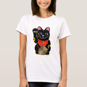 Camiseta Maneki negro Neko