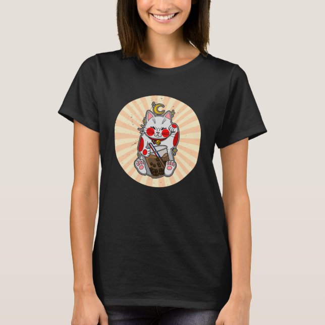 Camiseta Maneki Neko agitando Japón Feng Shui Bebé 5 (Anverso)