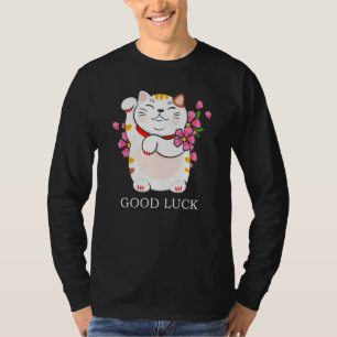 Camiseta Maneki Neko Buena Suerte Gato Feliz