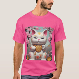 Camiseta Maneki Neko Fortune Cat Buena Suerte