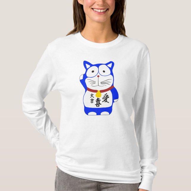 Camiseta Maneki Neko - gato afortunado japonés (Anverso)
