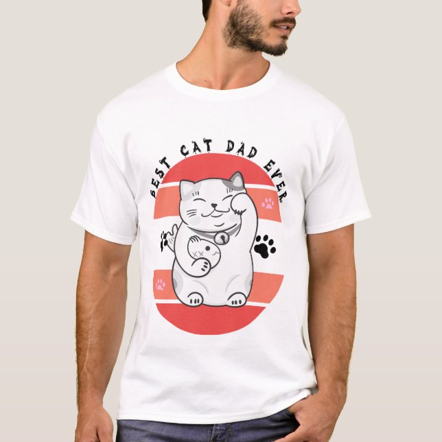 Camiseta Maneki Neko Lucky Cat Dad Father's Day (Anverso)