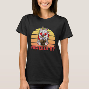 Camiseta Maneki Neko saludando a Japón con una bebida de bu