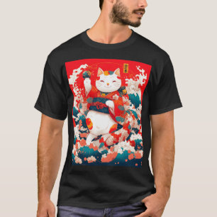 Camiseta Maneki-Neko, un gato suertudo japonés