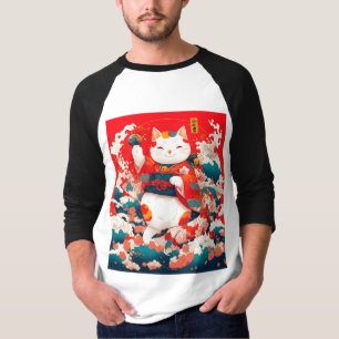 Camiseta Maneki-Neko, un gato suertudo japonés