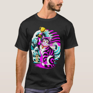 Camiseta Maneki-neko Victorioso - Gato de la Suerte Japonés
