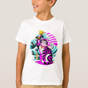 Camiseta Maneki-neko victorioso - Gato japonés de la buena 
