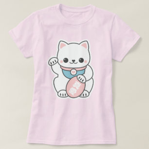 Camiseta Maneki rosado Neko