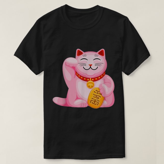 Camiseta ManekiNeko Lucky Cat Japanese Good Luck Charm Japa (Diseño del anverso)