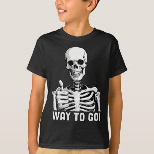 Camiseta Manera de ir Esqueleto Divertido Pulgar hacia Arri