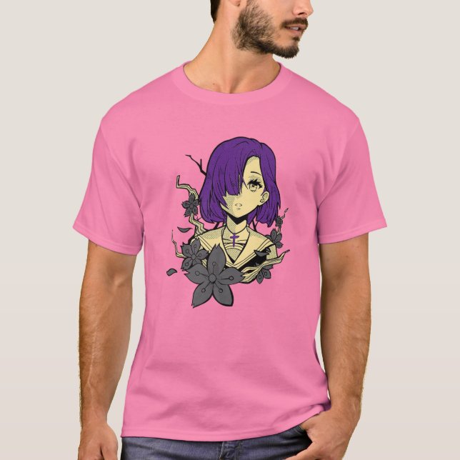 Camiseta Manga - Alt Estética - Chica japonés de anime emo  (Anverso)