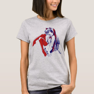 Camiseta Manga americana Neko Catgirl Kawaii Anime