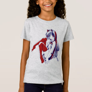 Camiseta Manga Americano Neko Gatita Kawaii Anime