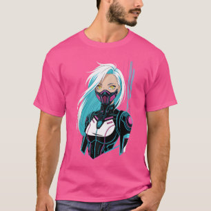 Camiseta Manga Anime Cyberpunk Chica con máscaras de cienci