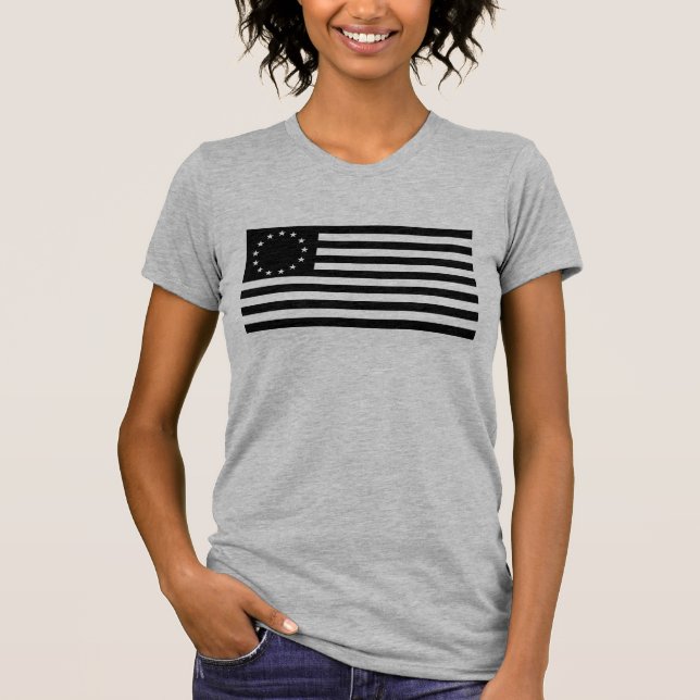 Camiseta Manga, Bandera Betsy Ross o Bandera Circular Ameri (Anverso)