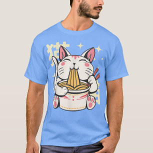 Camiseta Manga coreana Neko Ramen Cat Lover