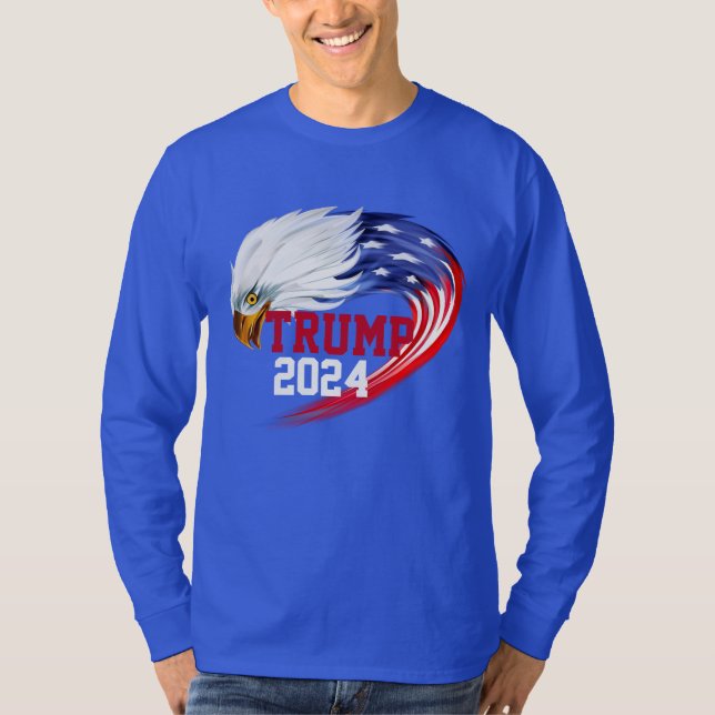 Camiseta Manga de largo plazo de Eagle Trump 2024 (Anverso)