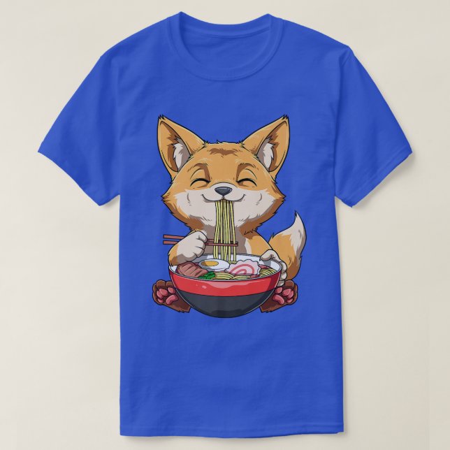 Camiseta Manga de Sopa de Fideos Ramen Fox 2519 (Diseño del anverso)