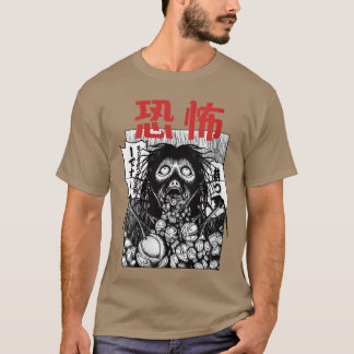 Camiseta Manga de terror femenino Criatura comiendo ojos Ha