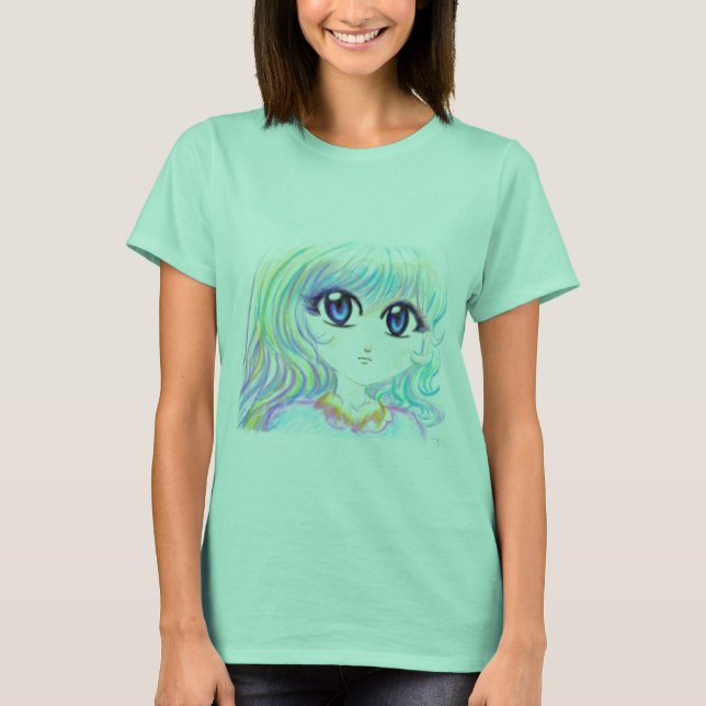 Camiseta Manga Fairy Girl Anime Colorful Rainbow Magic Eyes (Anverso)