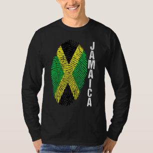 Camiseta Manga gráfica de huella dactilar de la bandera de