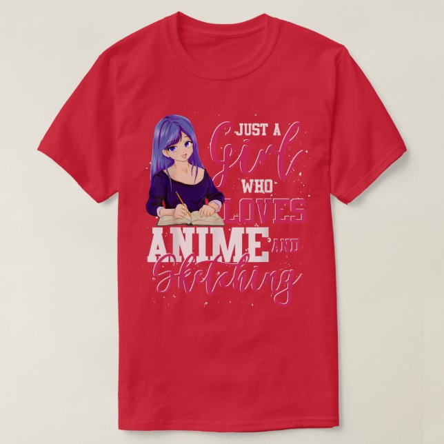 Camiseta Manga japonesa Otaku Esbozando a Chicas Kawaii Jap (Diseño del anverso)