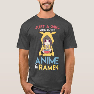 Camiseta Manga Kawaii, Chica de Anime y Ramen