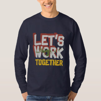 Camiseta manga larga básica trabajemos juntos azul marino