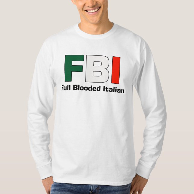 Camiseta Manga larga blanca italiana llena T del FBI (Anverso)