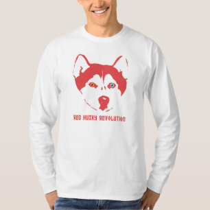 Camiseta Manga larga blanca T de la revolución fornida roj
