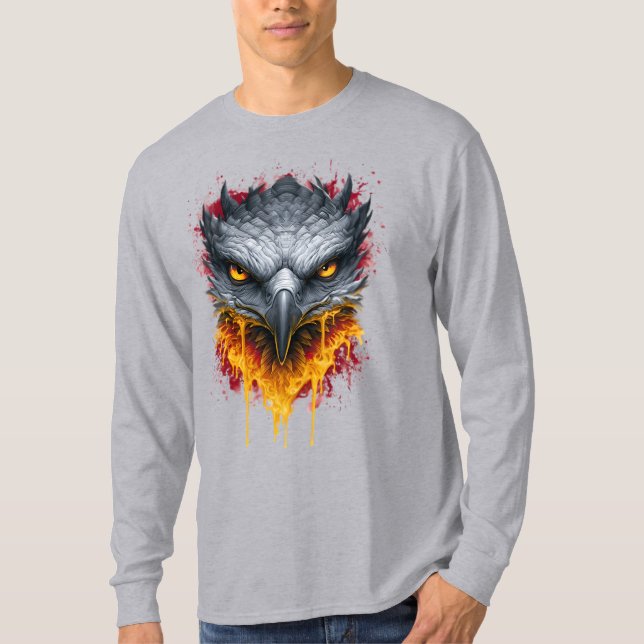 Camiseta Manga Larga Burning Eye Hawk Splatter (Anverso)