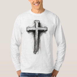 Camiseta manga larga con cruz cristiana gráfica pa