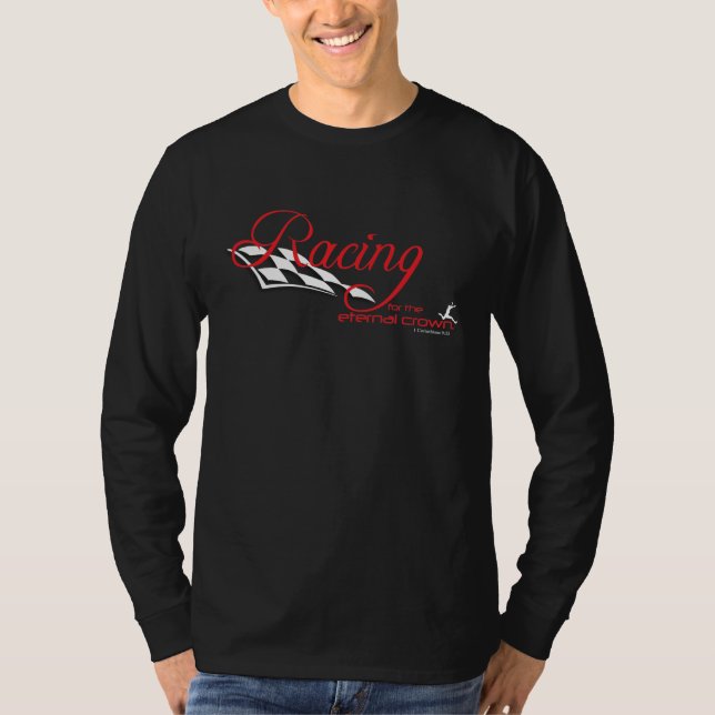 Camiseta Manga larga cristiana: El competir con (Anverso)