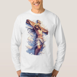 Camiseta Manga Larga Cristiana Jesús en la Cruz pa