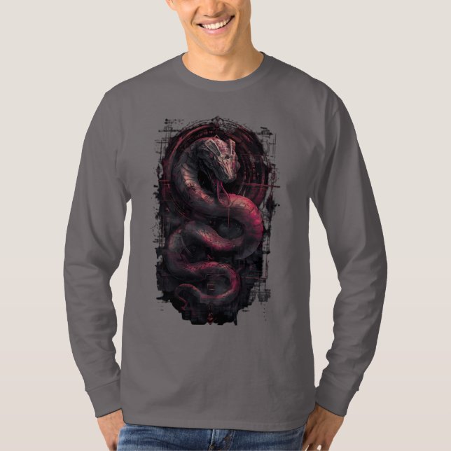 Camiseta Manga Larga Cyber Serpent Dark Fantasy Gr (Anverso)