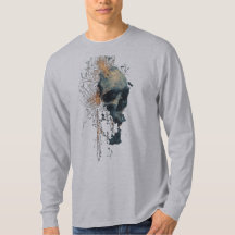 Camiseta Manga Larga de Arte Digital Cráneo Circui