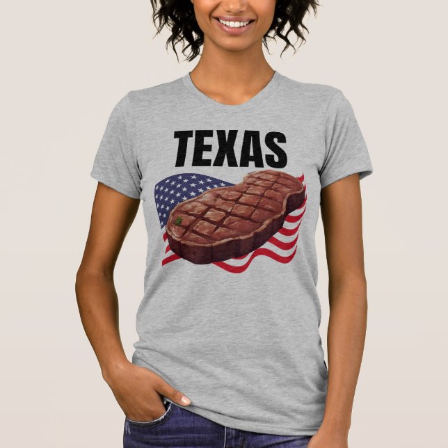 Camiseta Manga larga de Bella+Canvas para mujeres de Texas (Anverso)