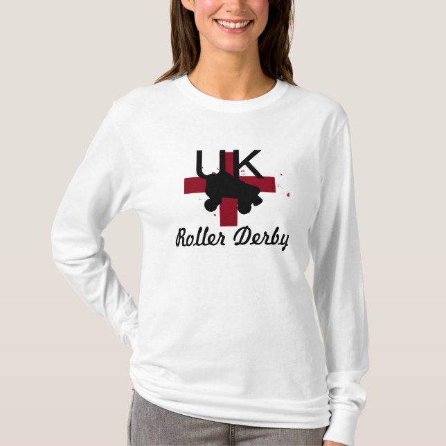 Camiseta Manga larga de Derby del rodillo BRITÁNICO (Anverso)