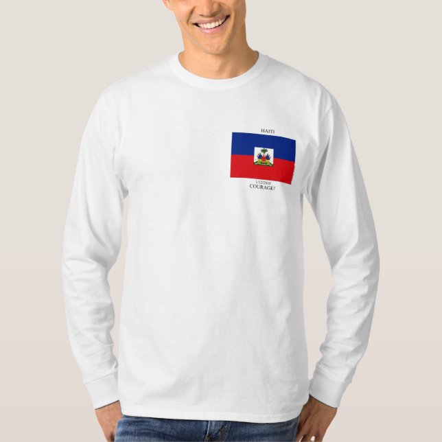 Camiseta Manga larga de Haití preencogida (Anverso)