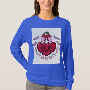 Camiseta manga larga de Halloween Cereza Calavera 
